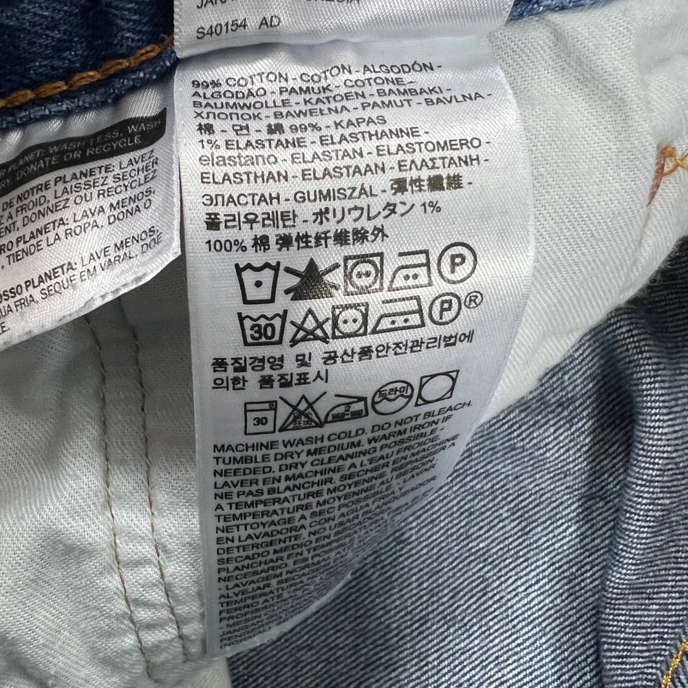 LEVI'S‎ 501 Jeans Mens 36x32 Button Fly Straight Leg Blue Denim Casual Stained